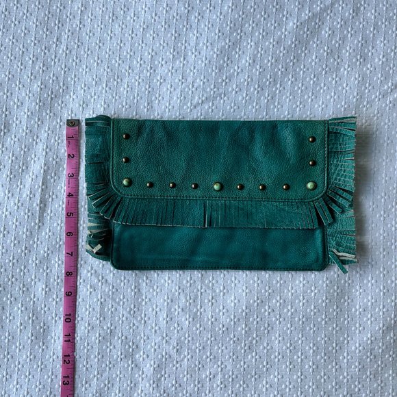Tasha Polizzi Teal Fringe Clutch - Picture 7 of 7